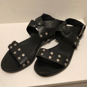 Rebecca Minkoff Black Nail-Stud Ankle Strap Sandal